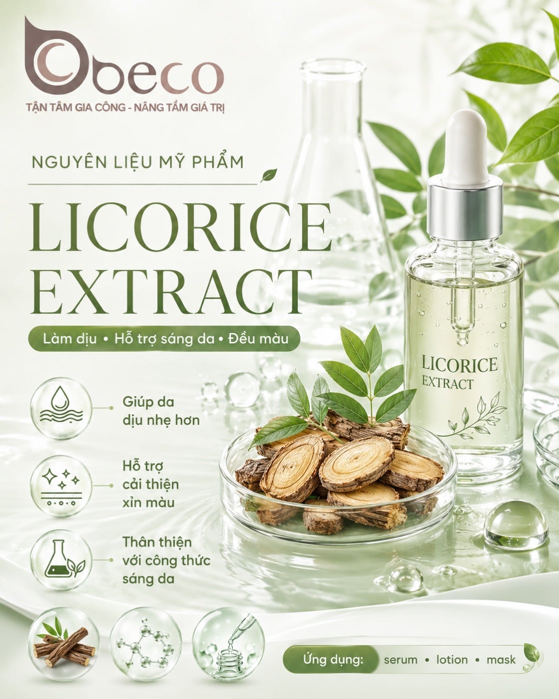 Nguyên liệu Licorice Extract trong danh mục nguyên liệu của BECO