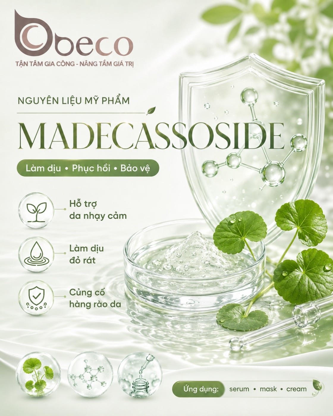 Nguyên liệu Madecassoside trong danh mục nguyên liệu của BECO