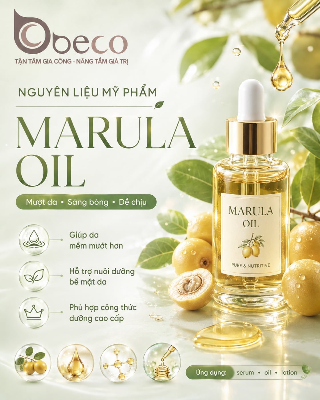Nguyên liệu Marula Oil trong danh mục nguyên liệu của BECO