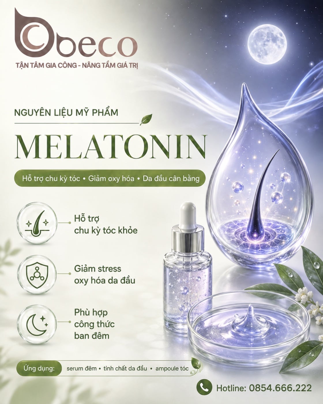 Nguyên liệu Melatonin trong danh mục nguyên liệu của BECO