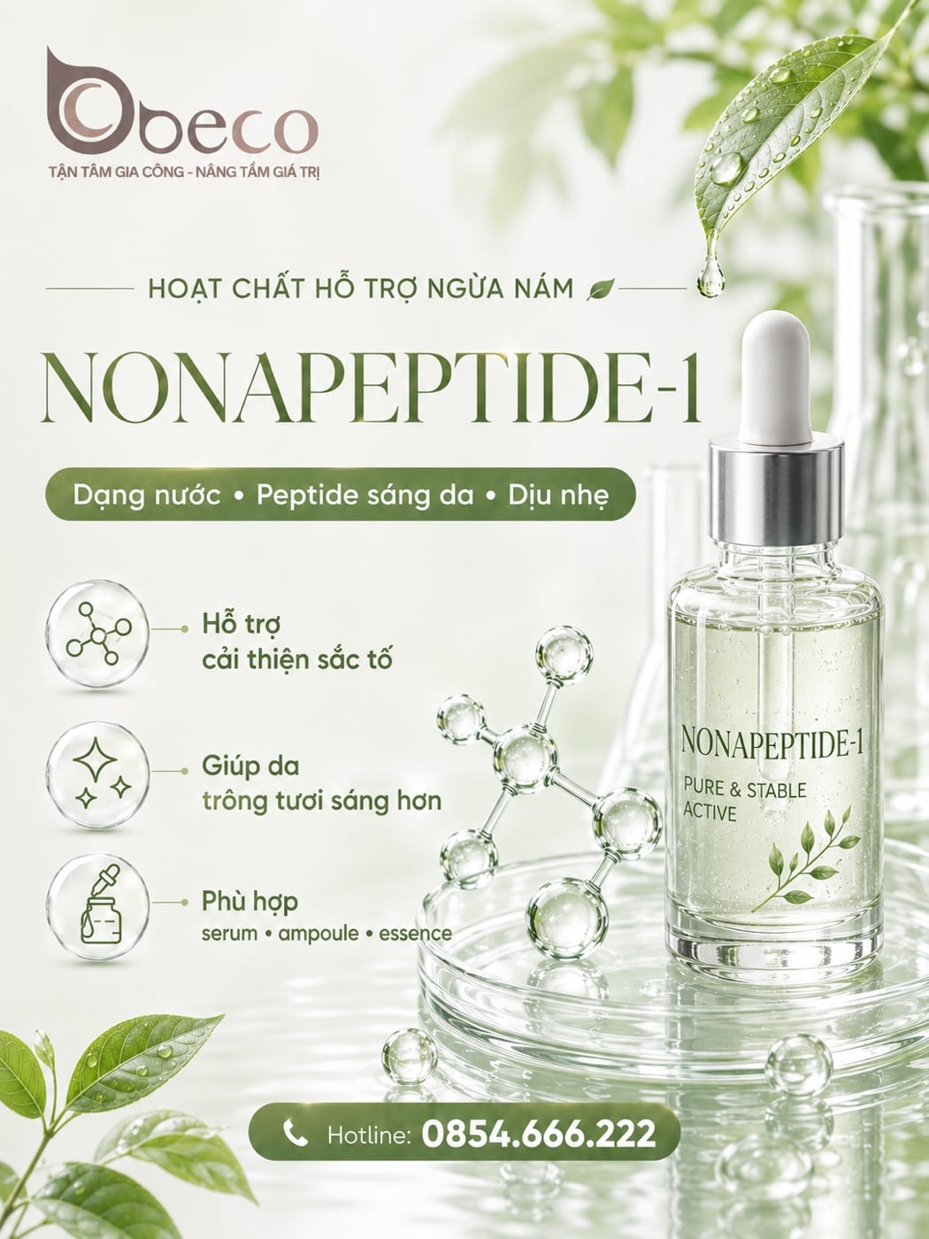 Nguyên liệu Nonapeptide-1 trong danh mục nguyên liệu của BECO