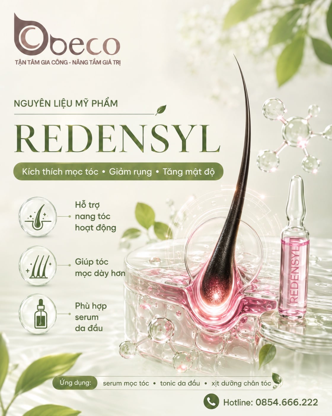 Nguyên liệu Redensyl trong danh mục nguyên liệu của BECO