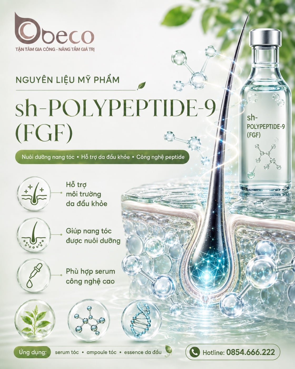 Nguyên liệu sh-Polypeptide-9 (FGF) trong danh mục nguyên liệu của BECO