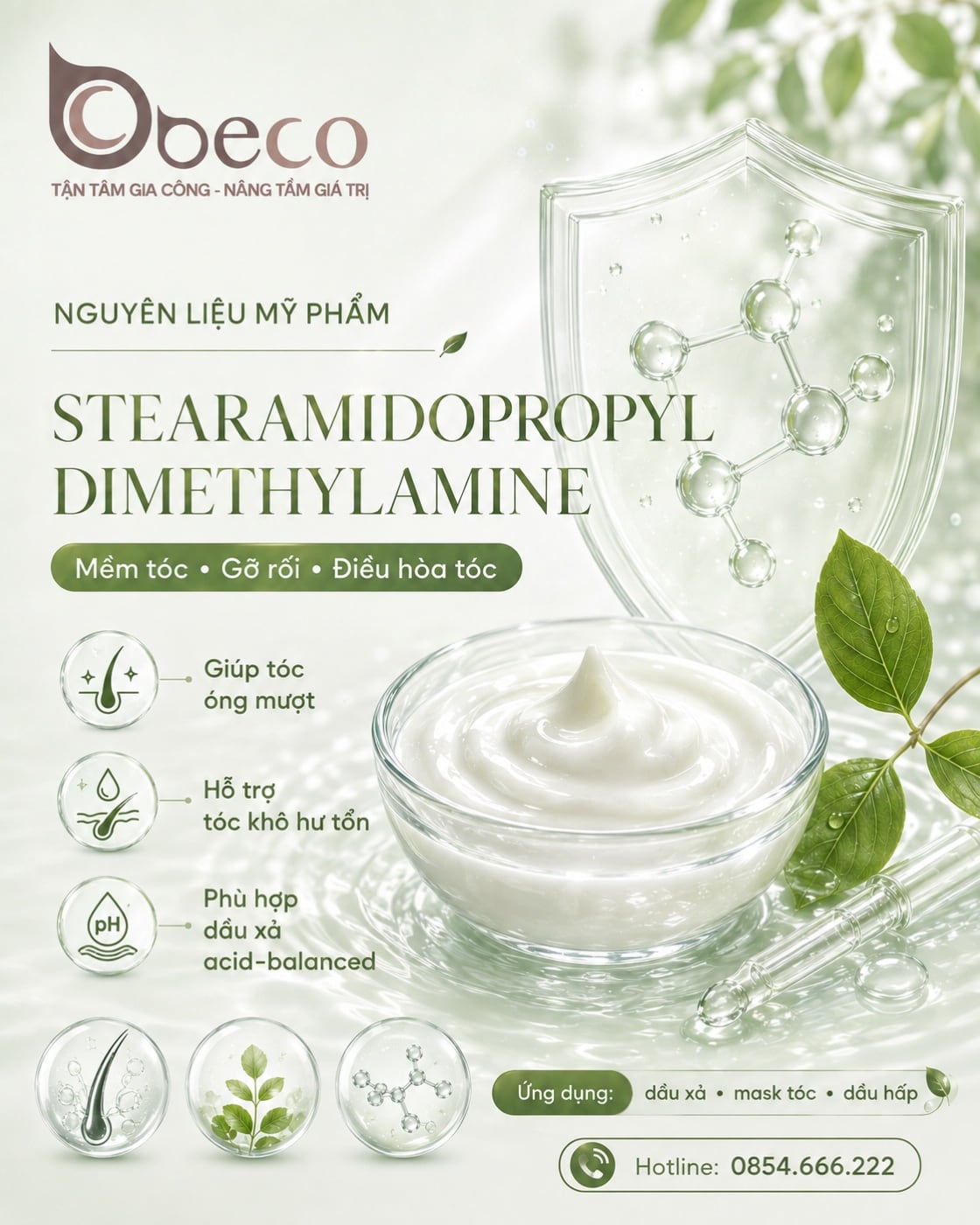 Nguyên liệu Stearamidopropyl Dimethylamine trong danh mục nguyên liệu của BECO