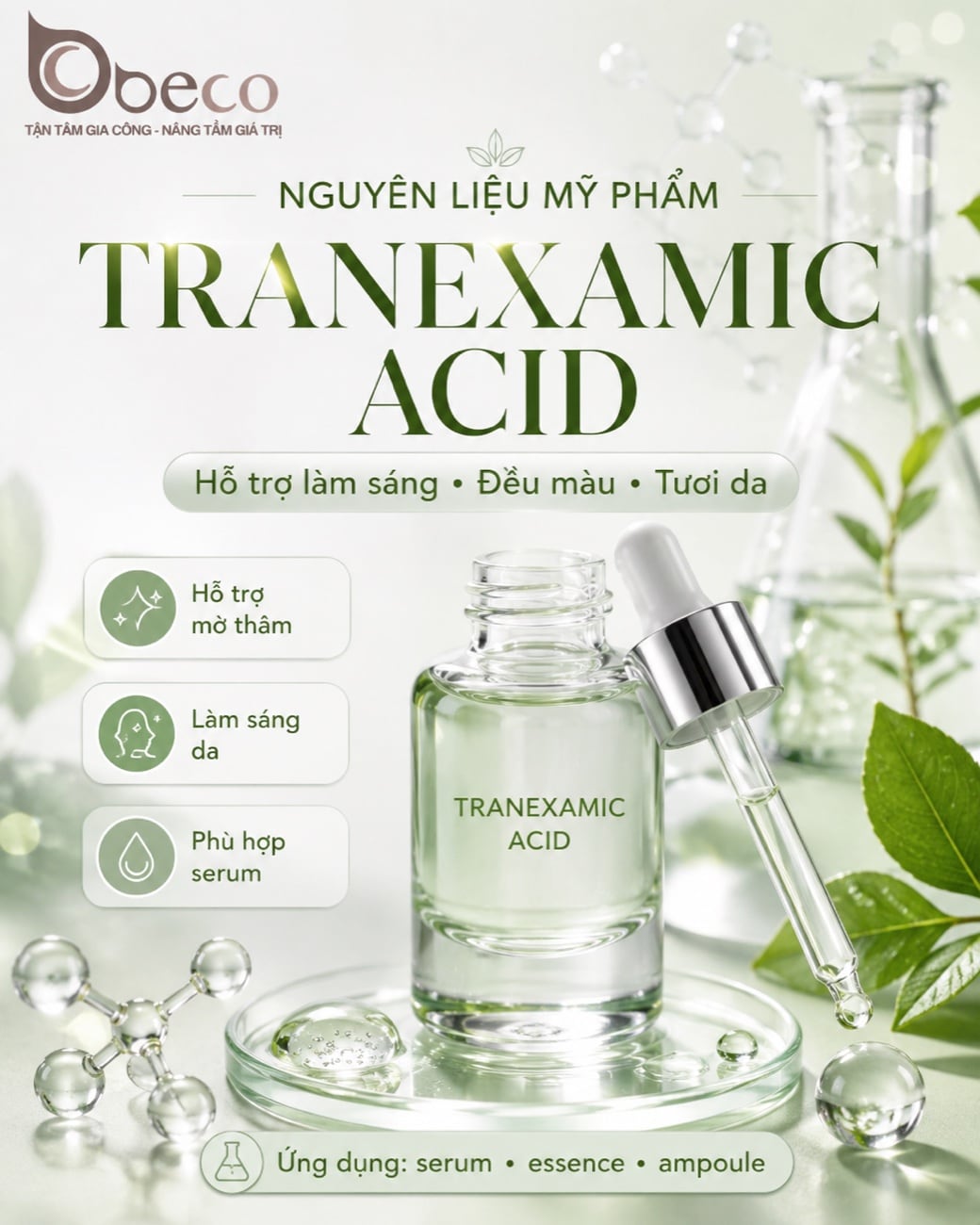 Nguyên liệu Tranexamic Acid trong danh mục nguyên liệu của BECO