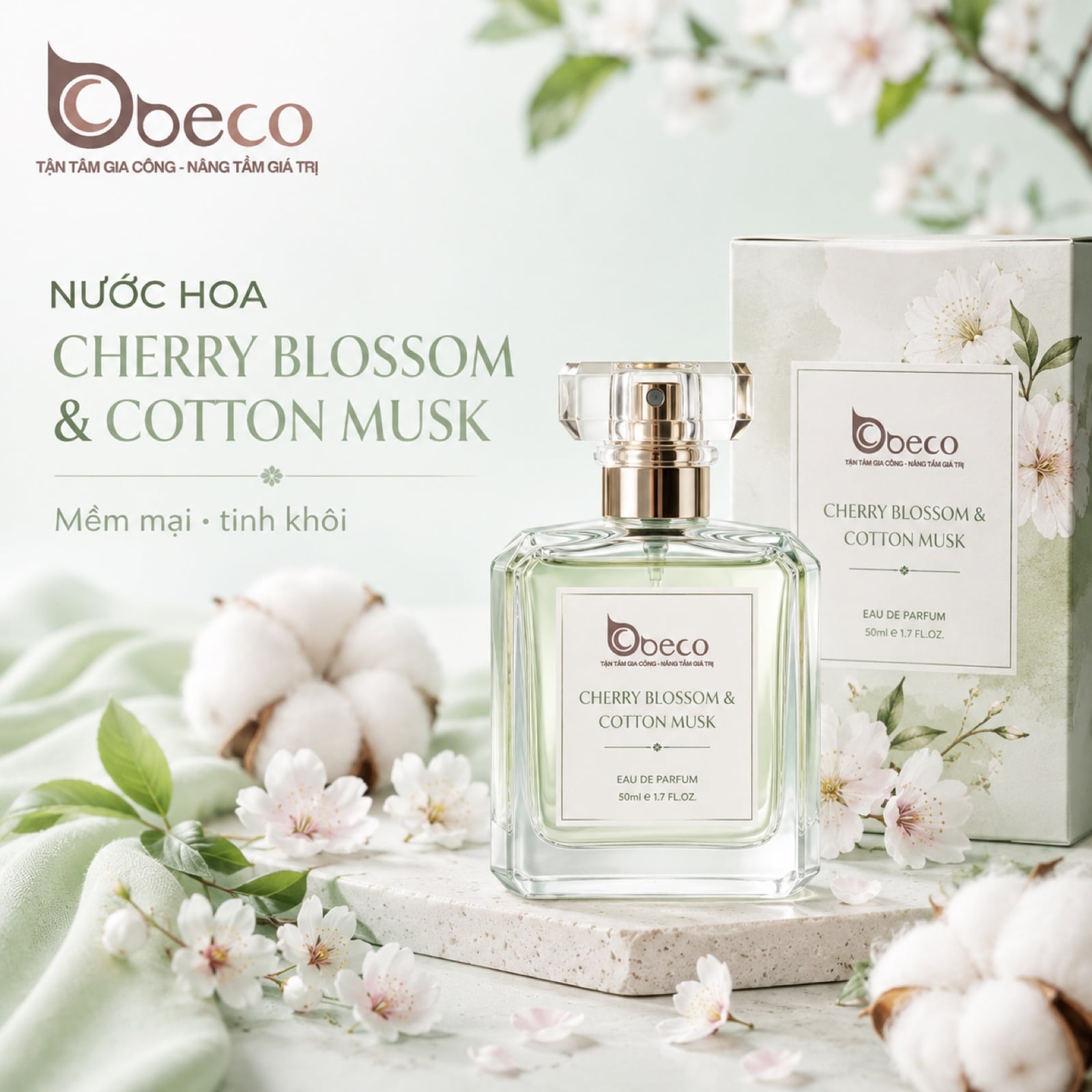Nước hoa Cherry Blossom & Cotton Musk do BECO gia công