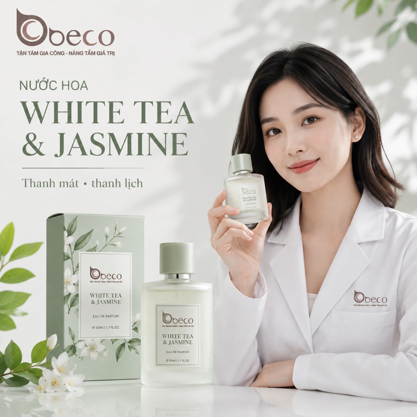 Nước hoa White Tea & Jasmine do BECO gia công