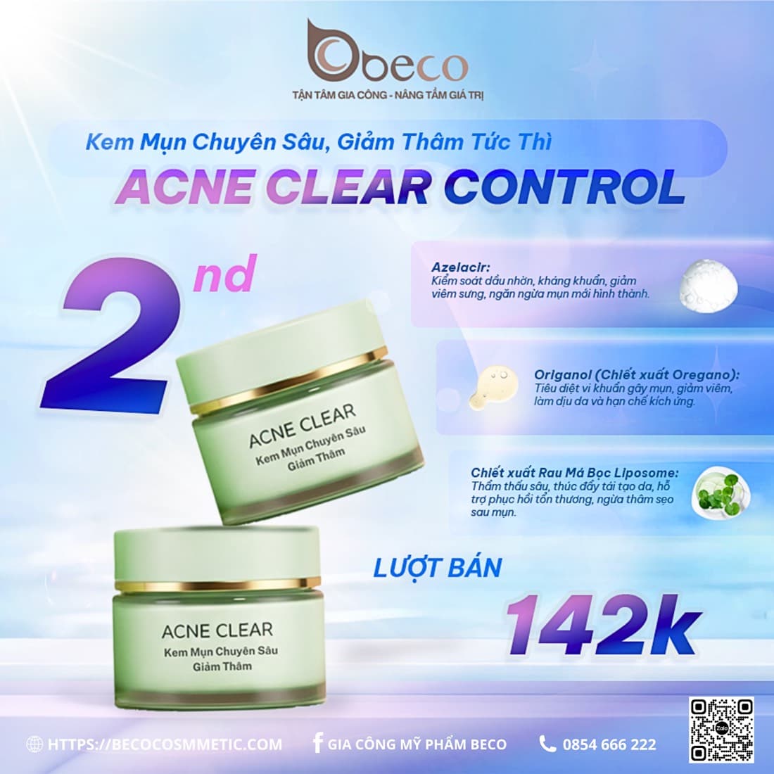 Kem Acne Clear Control do BECO sản xuất