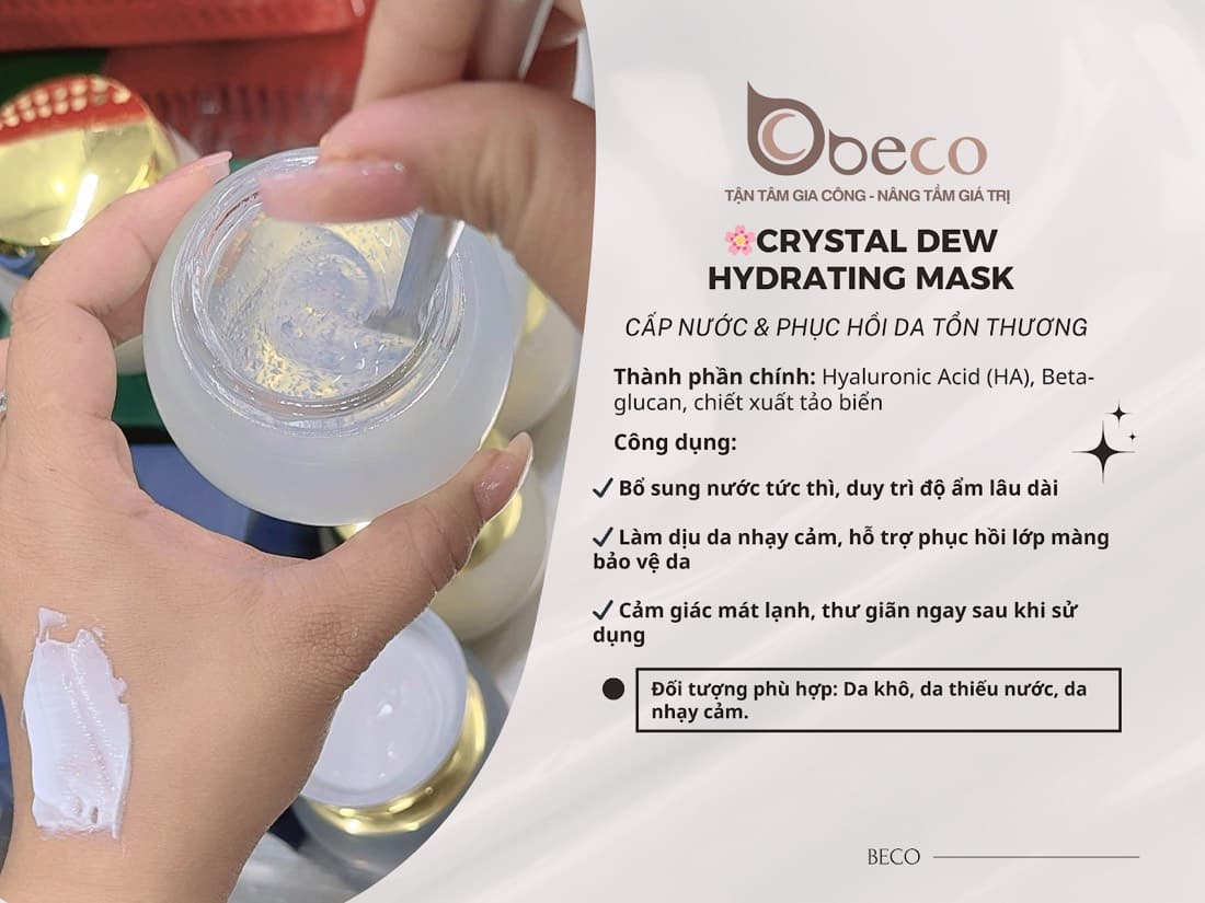 Mặt nạ cấp nước Crystal Dew Hydrating Mask do BECO sản xuất