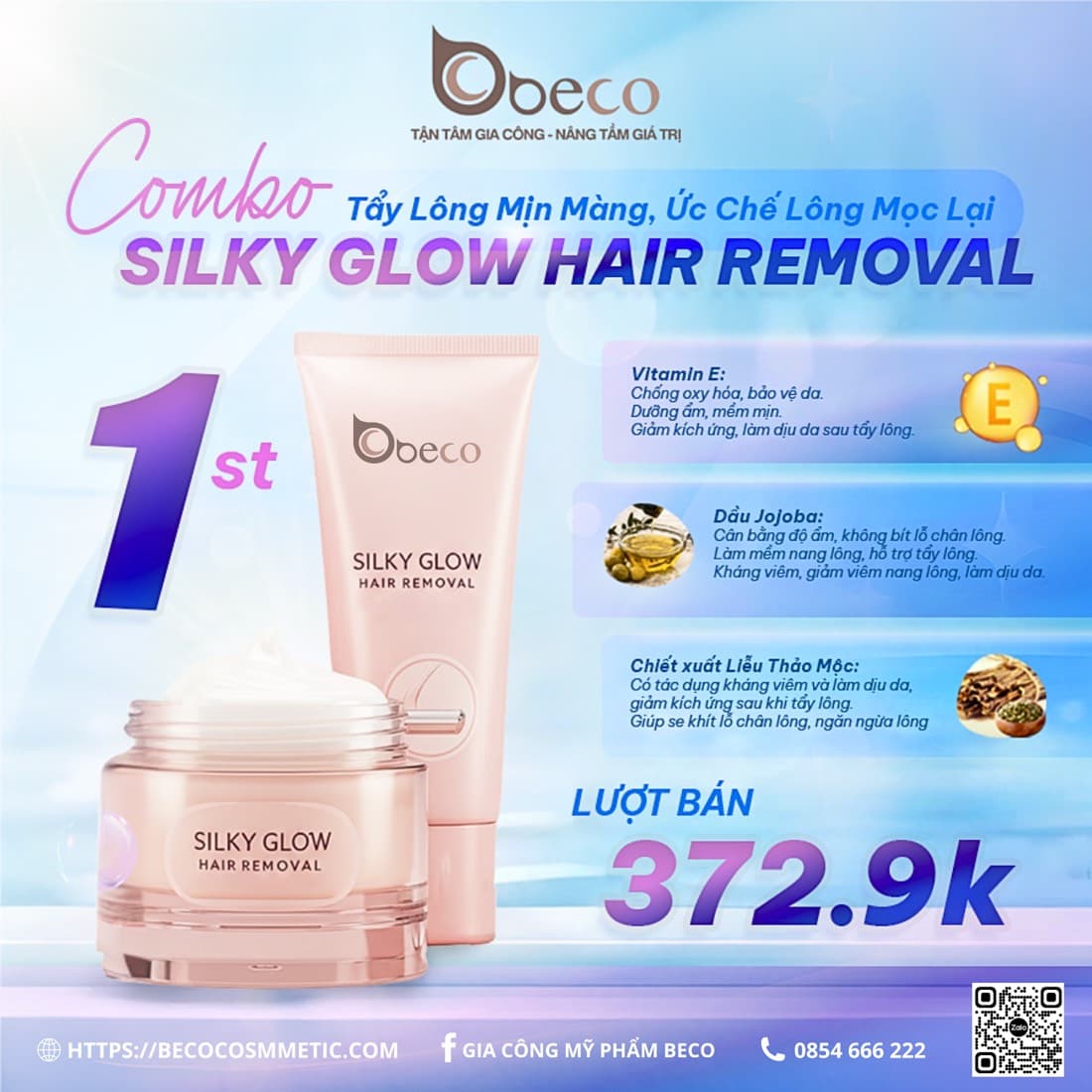 Combo tẩy lông Silky Glow do BECO sản xuất