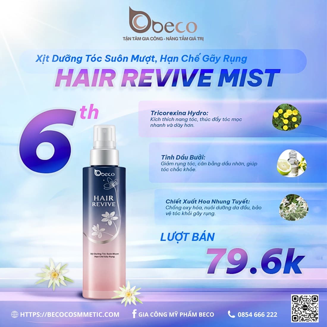 Xịt dưỡng tóc Hair Revive Mist do BECO sản xuất