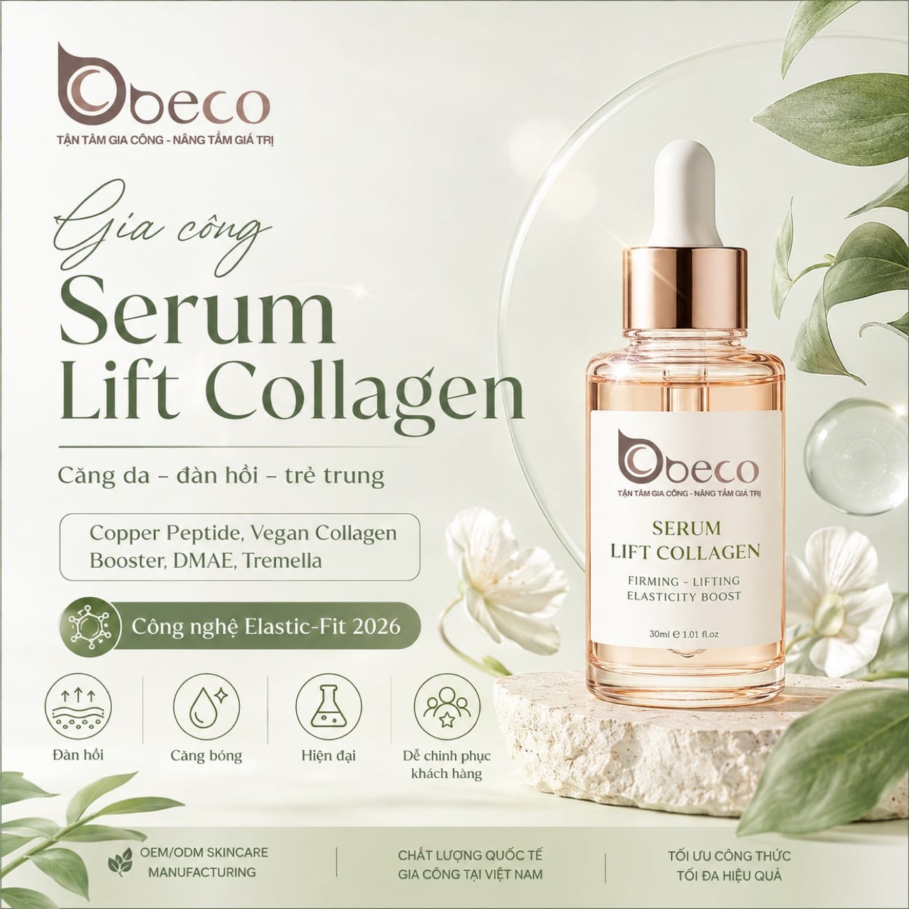Serum Lift Collagen do BECO gia công, nền Copper Peptide và Vegan Collagen