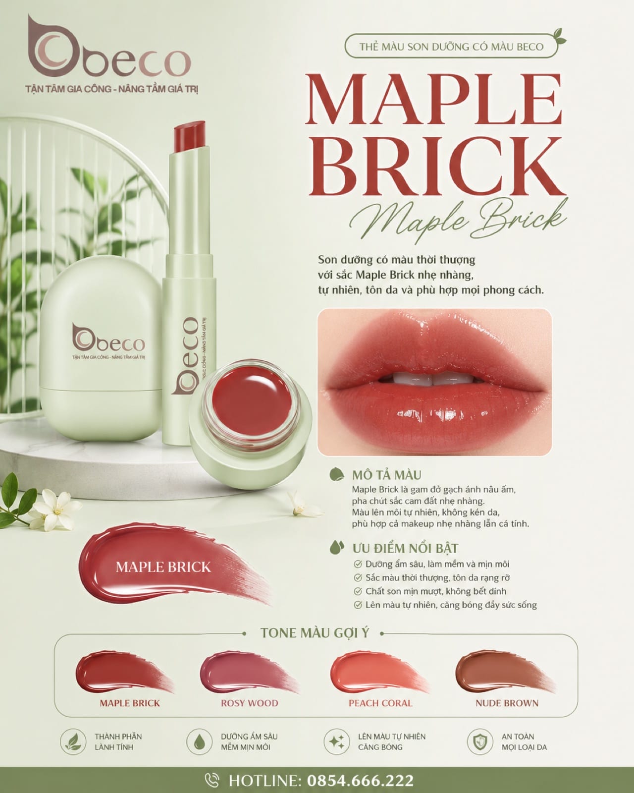 Thẻ màu son TB-10 Maple Brick (Maple Brick) do BECO gia công