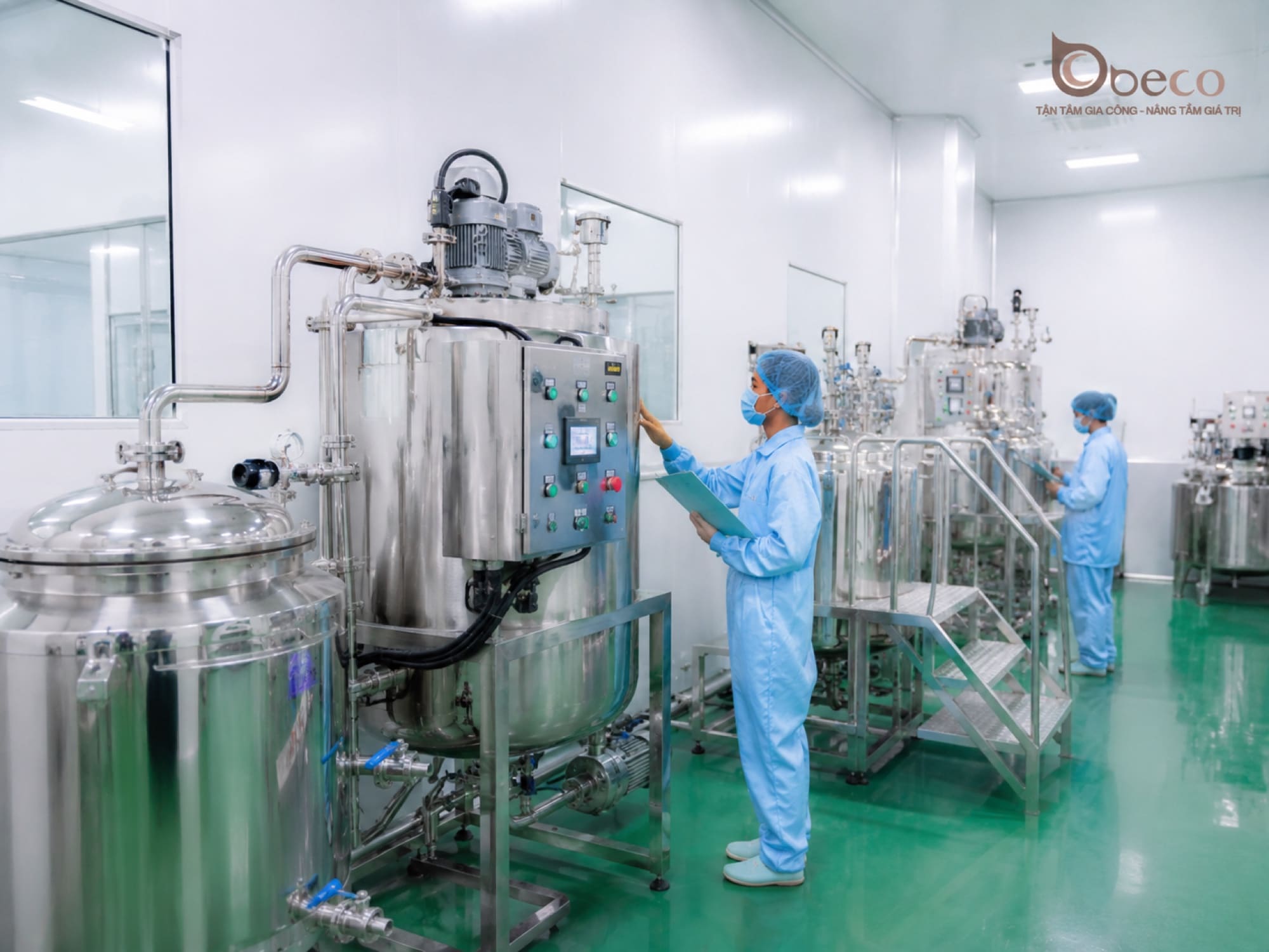 Khu bồn pha chế tại nhà máy GMP của BECO