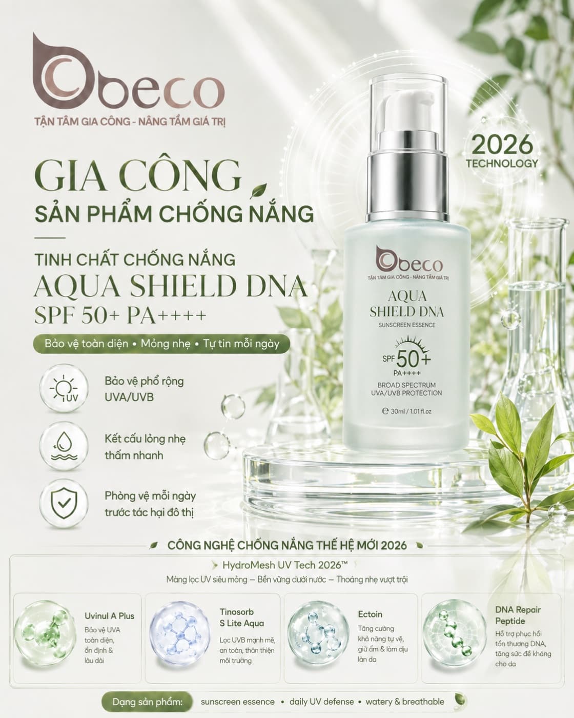 Tinh chất chống nắng Aqua Shield DNA của BECO