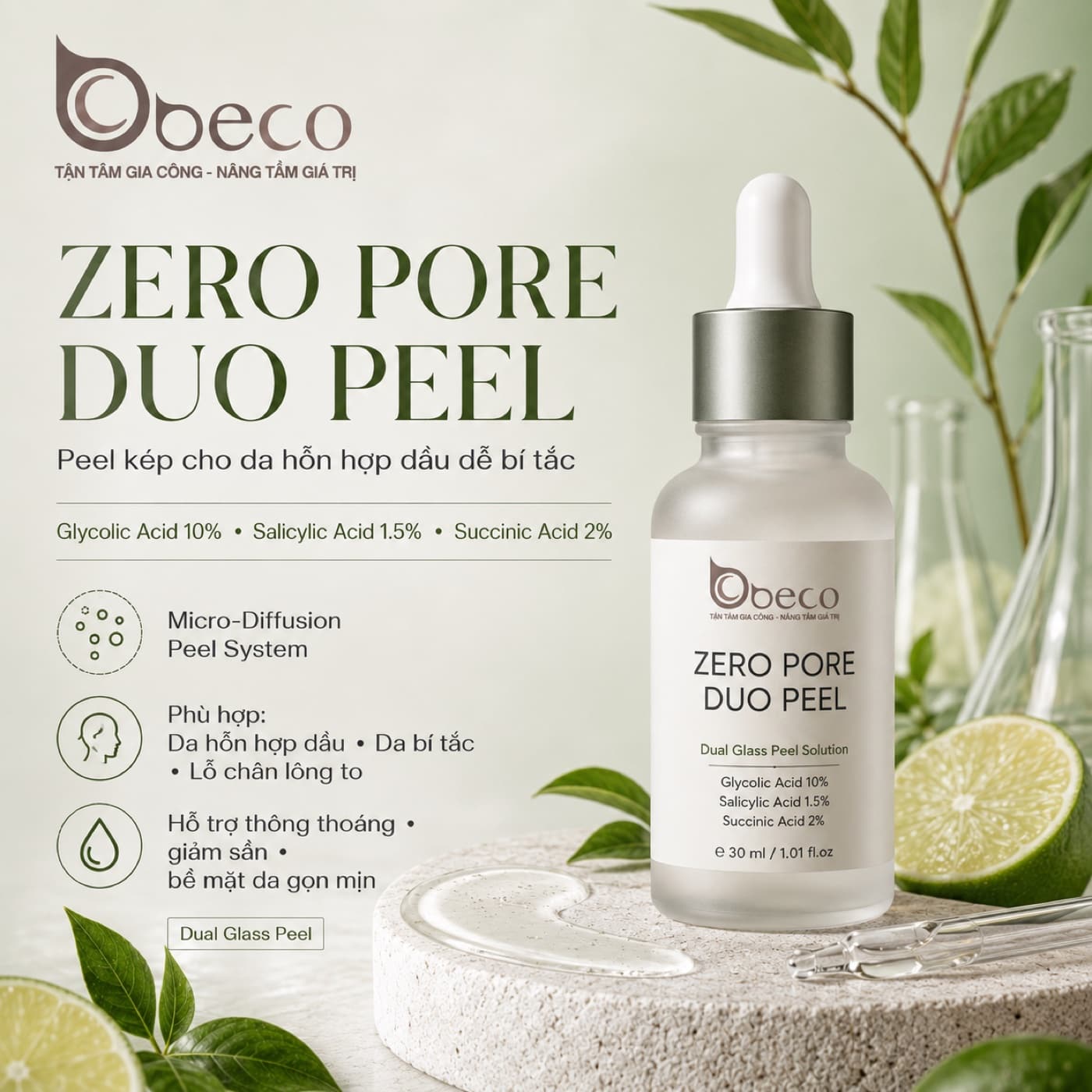 Serum peel Zero Pore Duo Peel của BECO