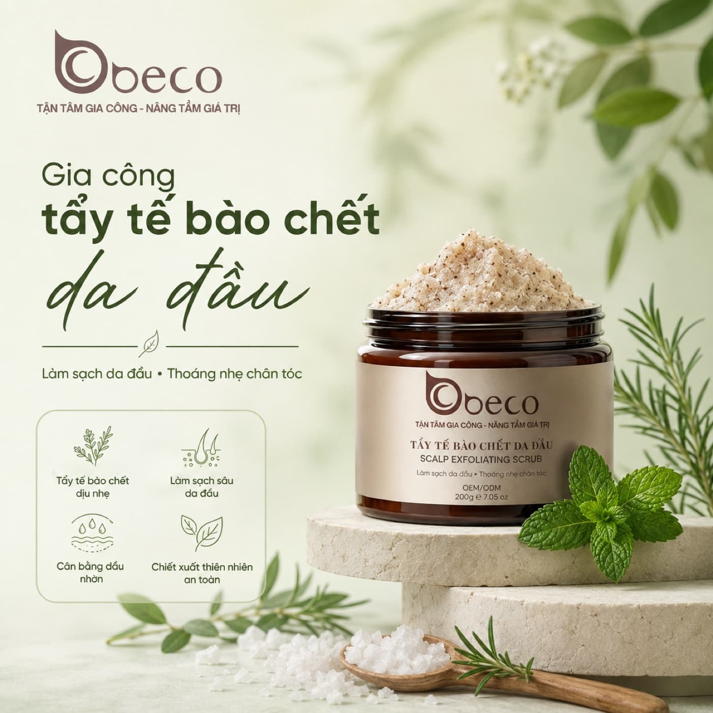 Tẩy tế bào chết da đầu do BECO gia công