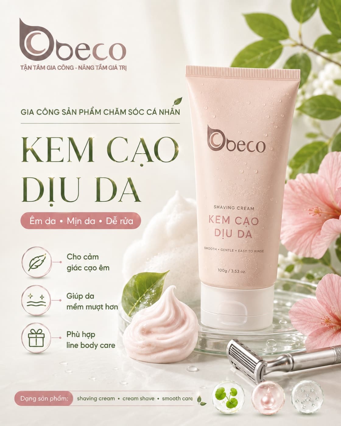 Kem cạo râu dịu da do BECO gia công