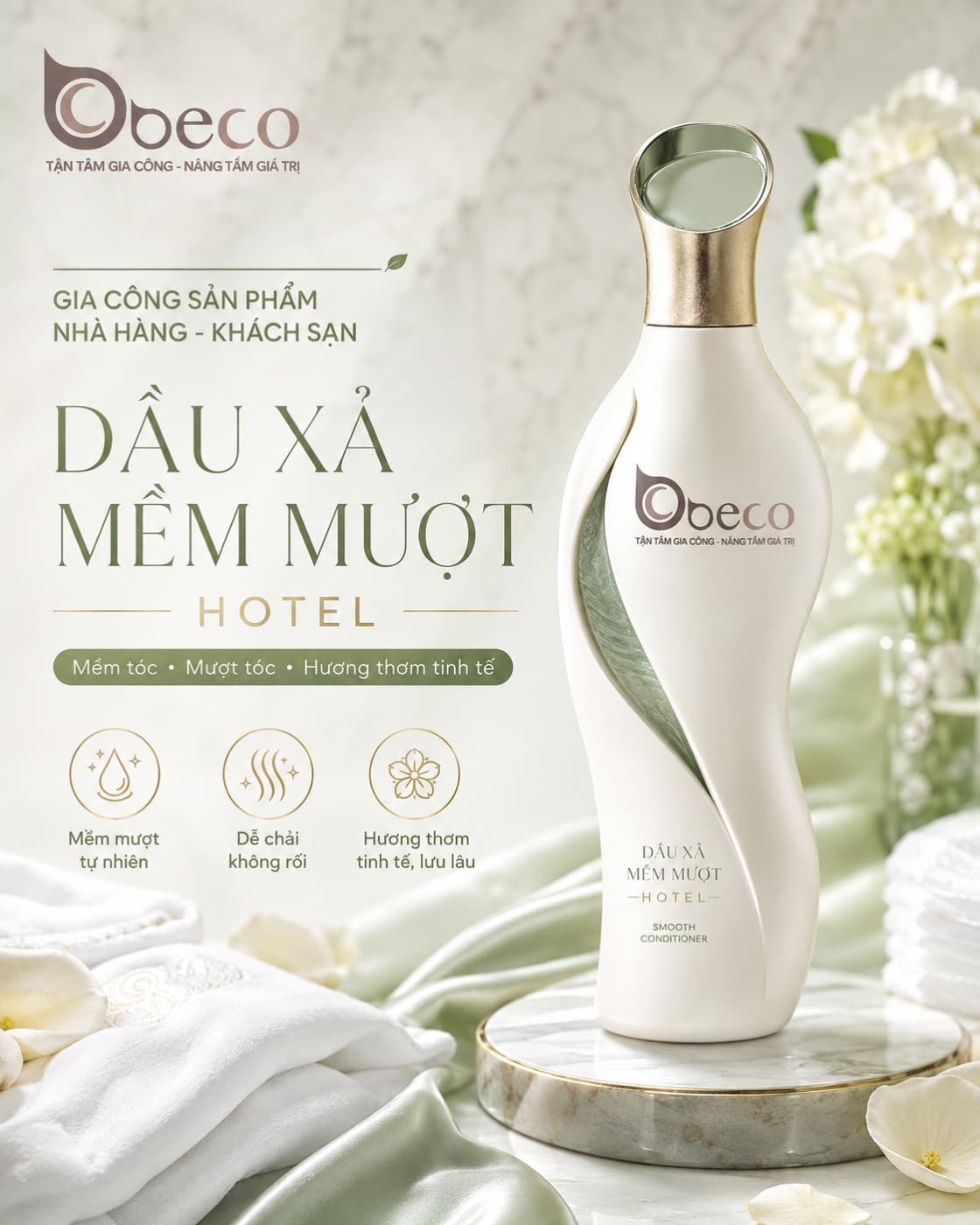 Dầu xả mềm mượt Hotel của BECO