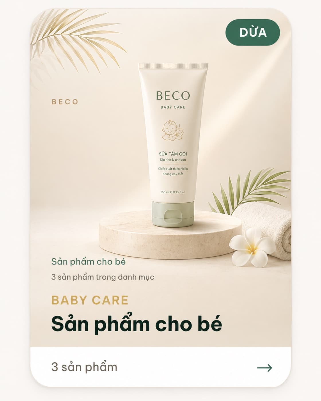 Sản phẩm cho bé — 11 sản phẩm trong danh mục gia công của BECO