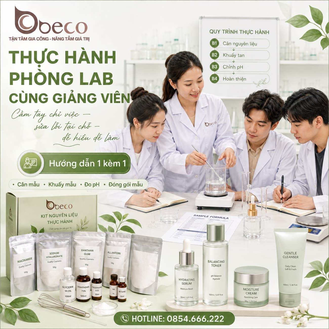 Buổi thực hành tại phòng lab BECO, giảng viên hướng dẫn một kèm một