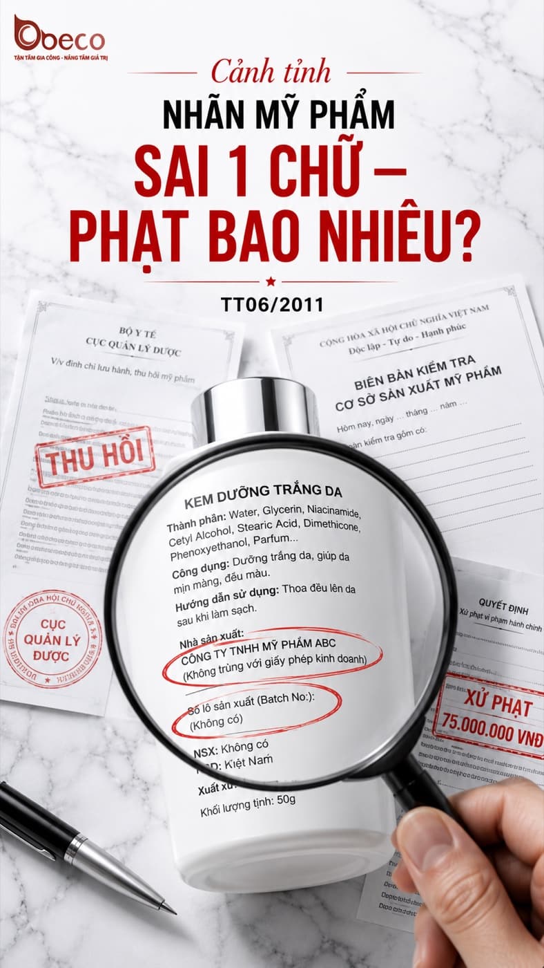 Poster BECO về lỗi ghi nhãn mỹ phẩm theo Thông tư 06/2011/TT-BYT