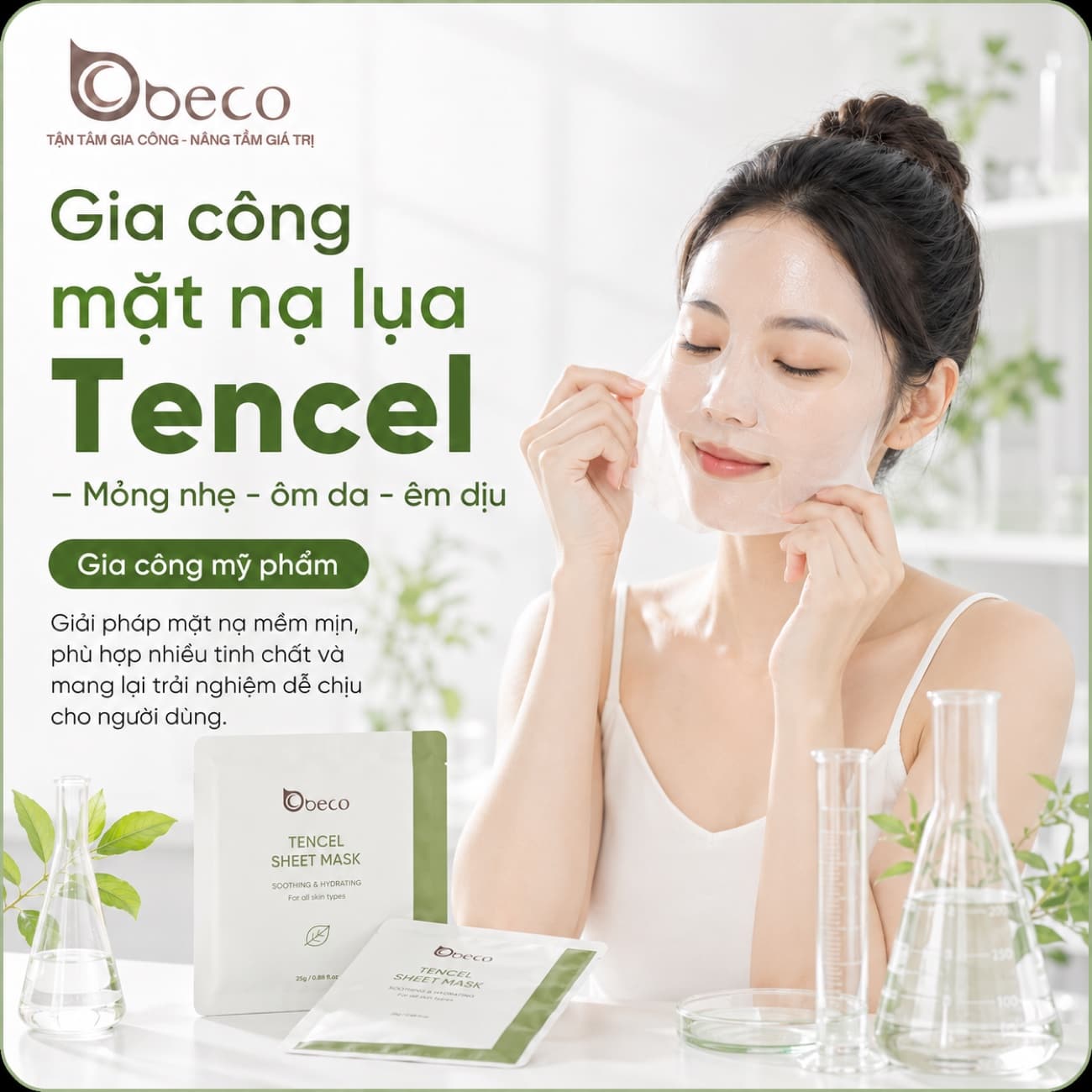 Hộp mặt nạ lụa Tencel do BECO gia công