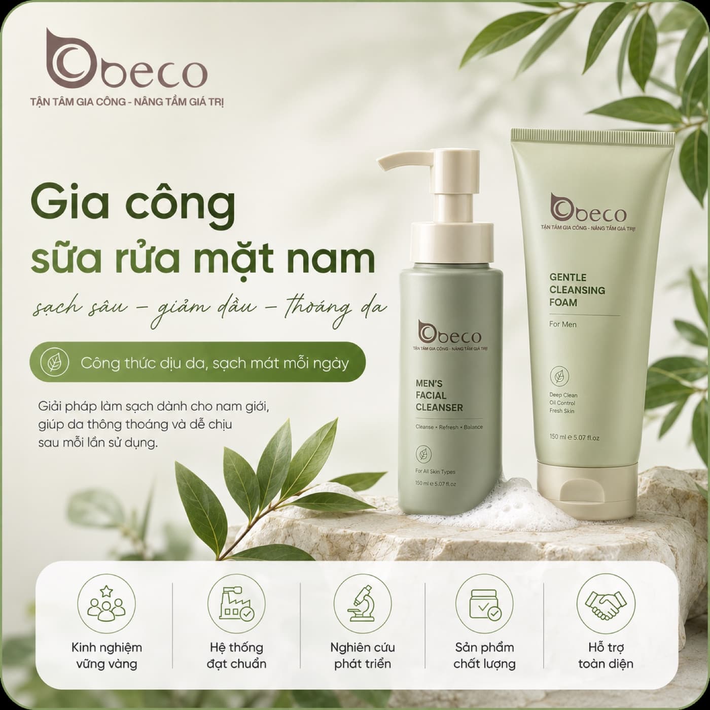 Sữa rửa mặt dành cho nam do BECO gia công