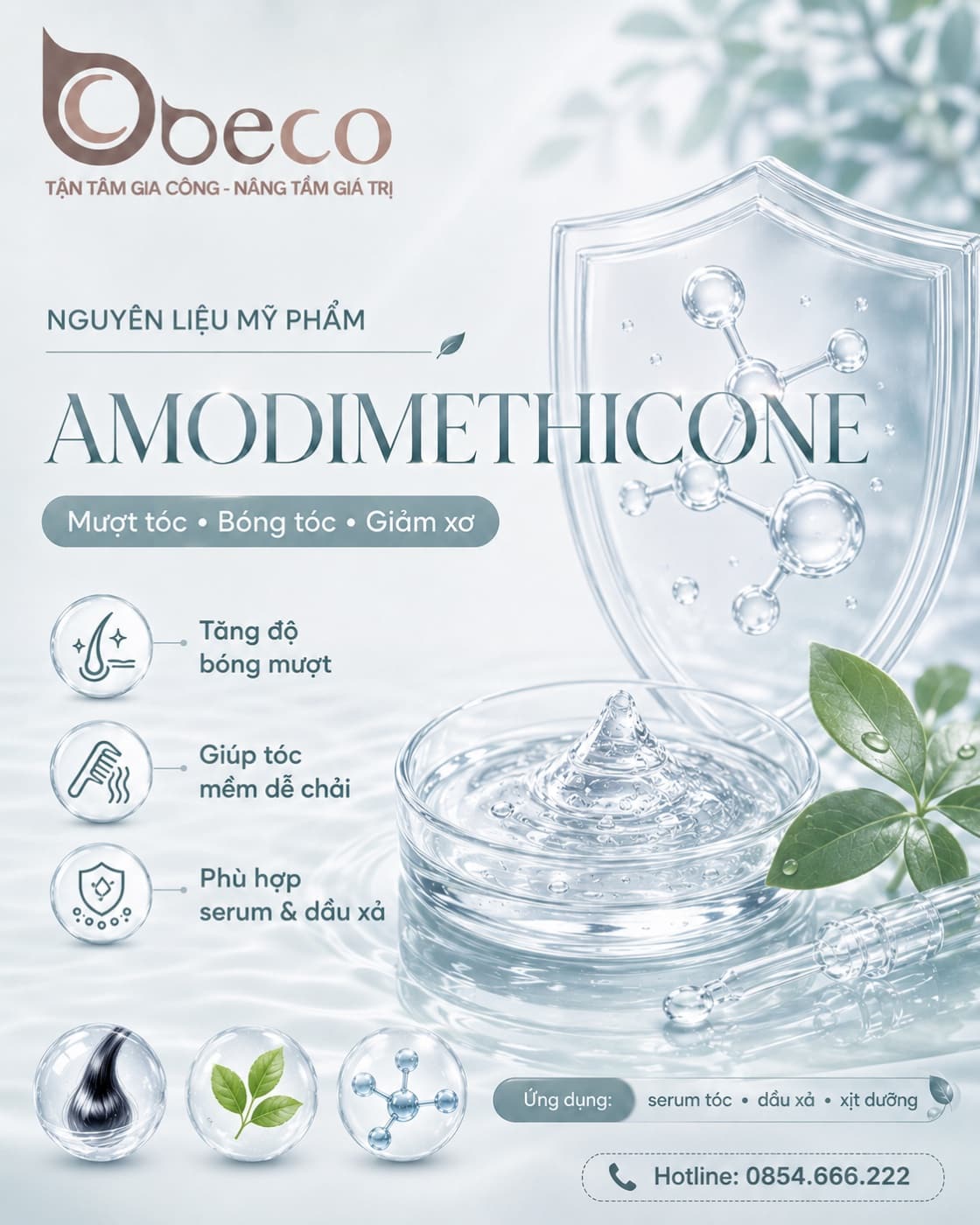 Nguyên liệu Amodimethicone trong danh mục nguyên liệu của BECO