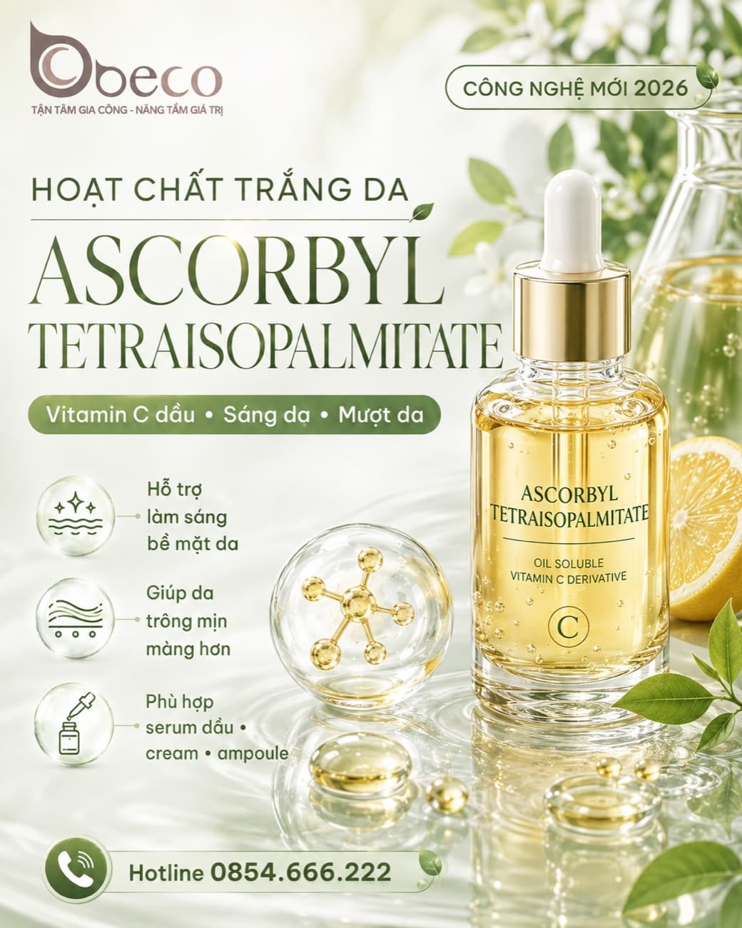Nguyên liệu Ascorbyl Tetraisopalmitate trong danh mục của BECO