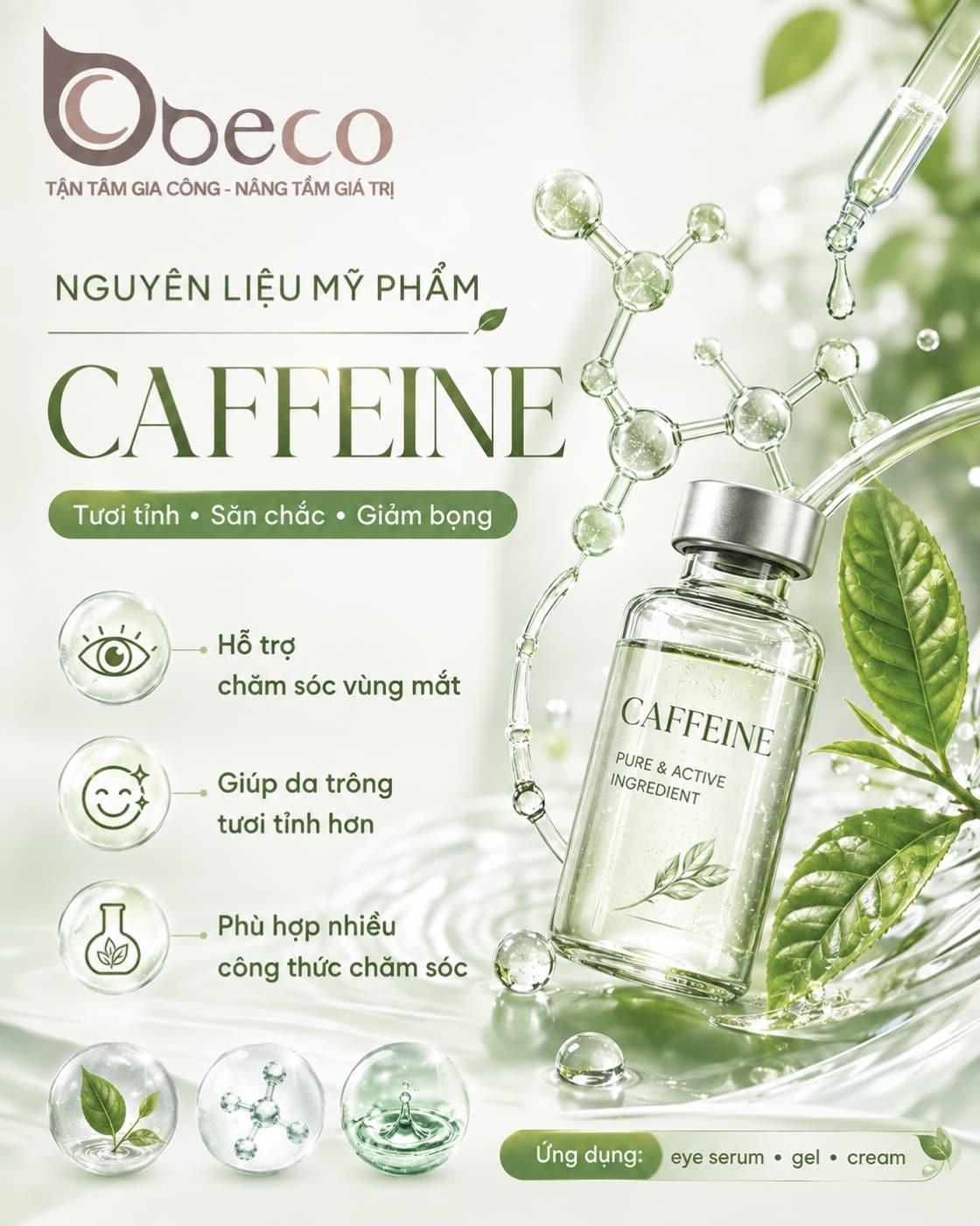 Nguyên liệu Caffeine trong danh mục nguyên liệu của BECO