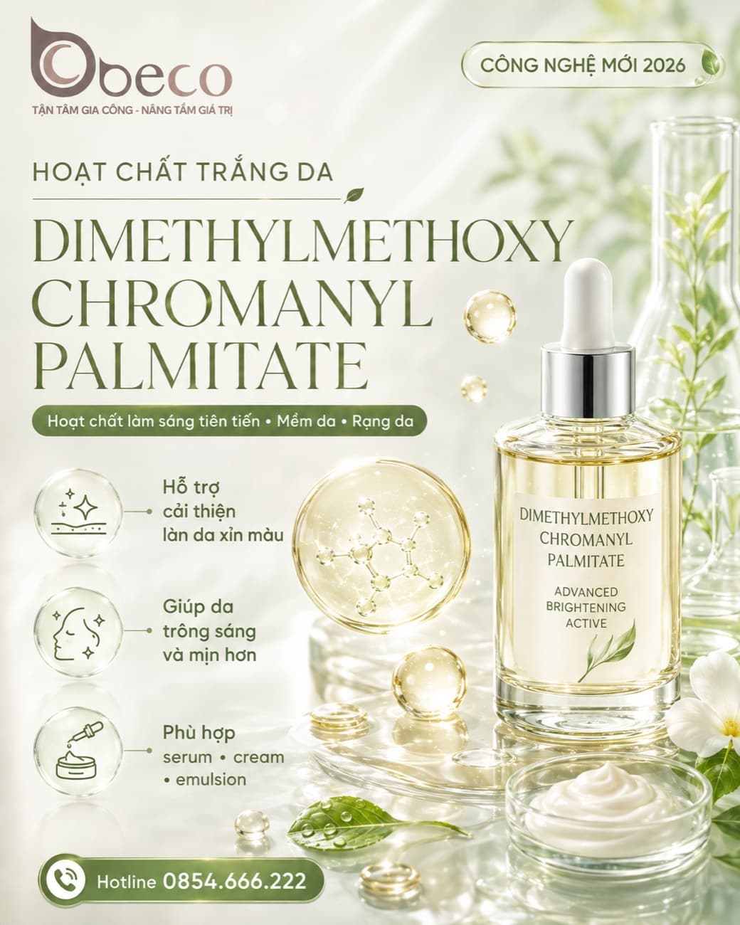 Nguyên liệu Dimethylmethoxy Chromanyl Palmitate trong danh mục của BECO