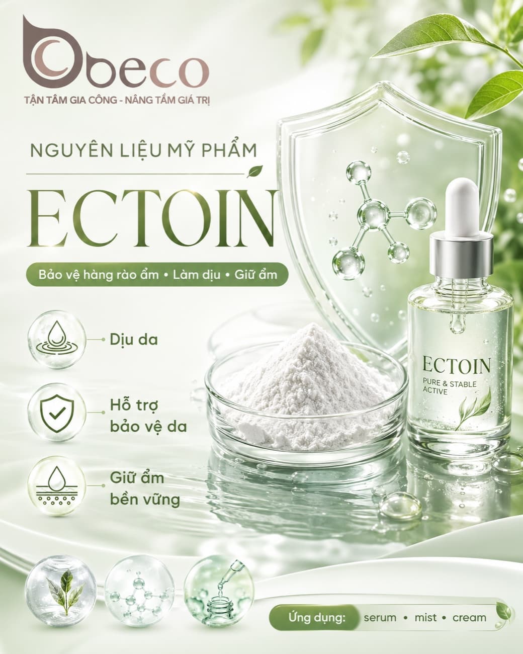 Nguyên liệu Ectoin trong danh mục nguyên liệu của BECO