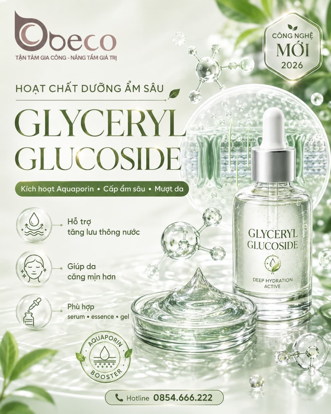 Nguyên liệu Glyceryl Glucoside trong danh mục nguyên liệu của BECO