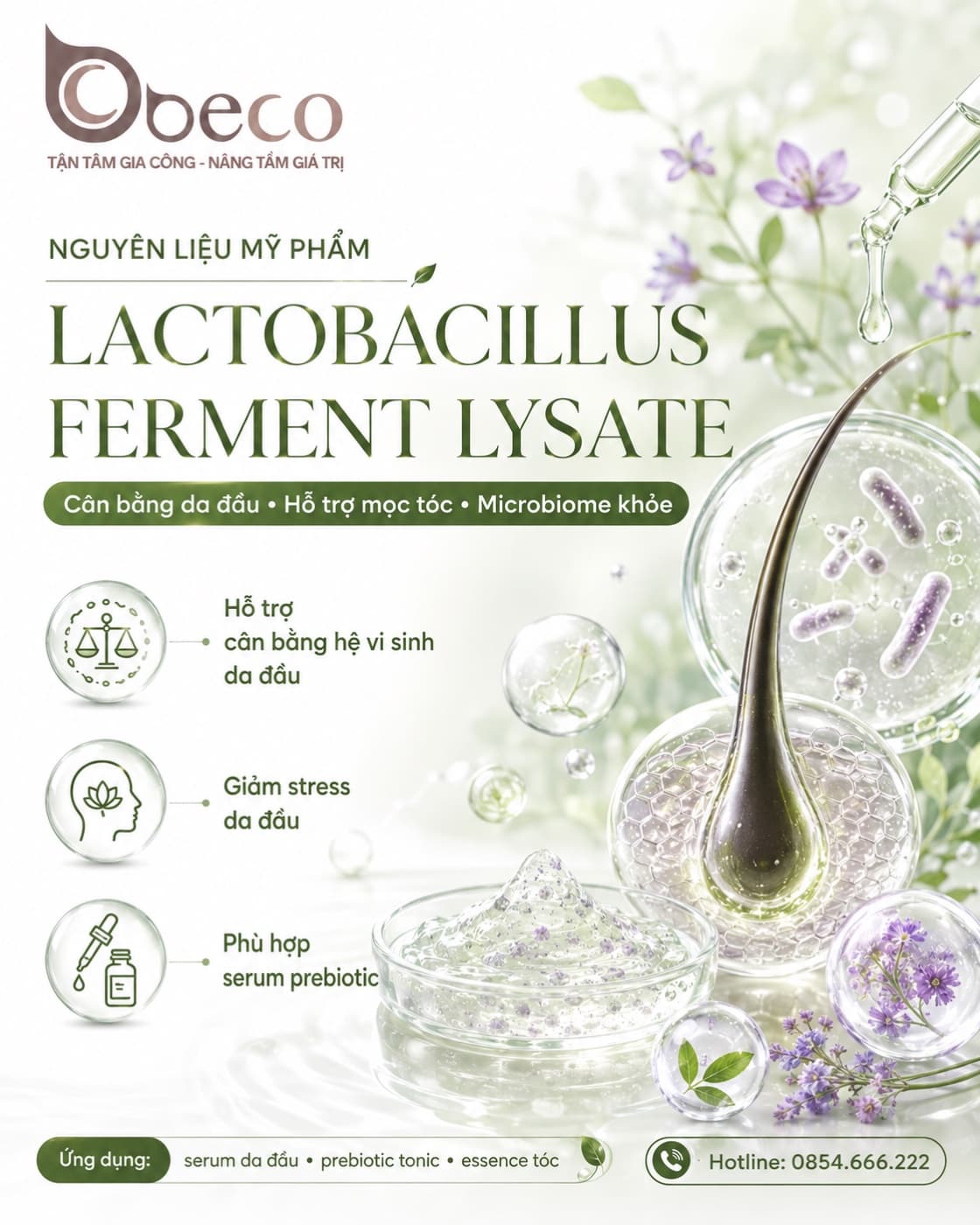 Nguyên liệu Lactobacillus Ferment Lysate trong danh mục nguyên liệu của BECO