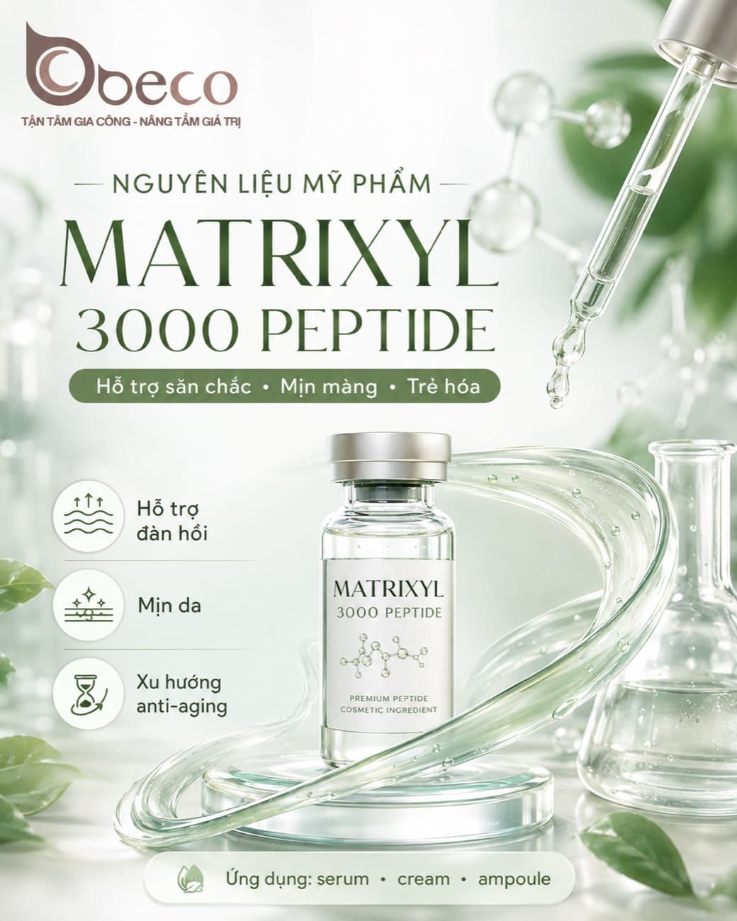 Nguyên liệu Matrixyl 3000 Peptide trong danh mục của BECO