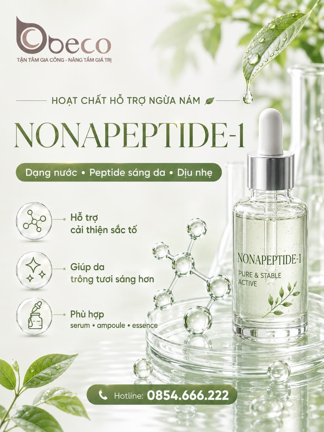 Nguyên liệu Nonapeptide-1 trong danh mục nguyên liệu của BECO