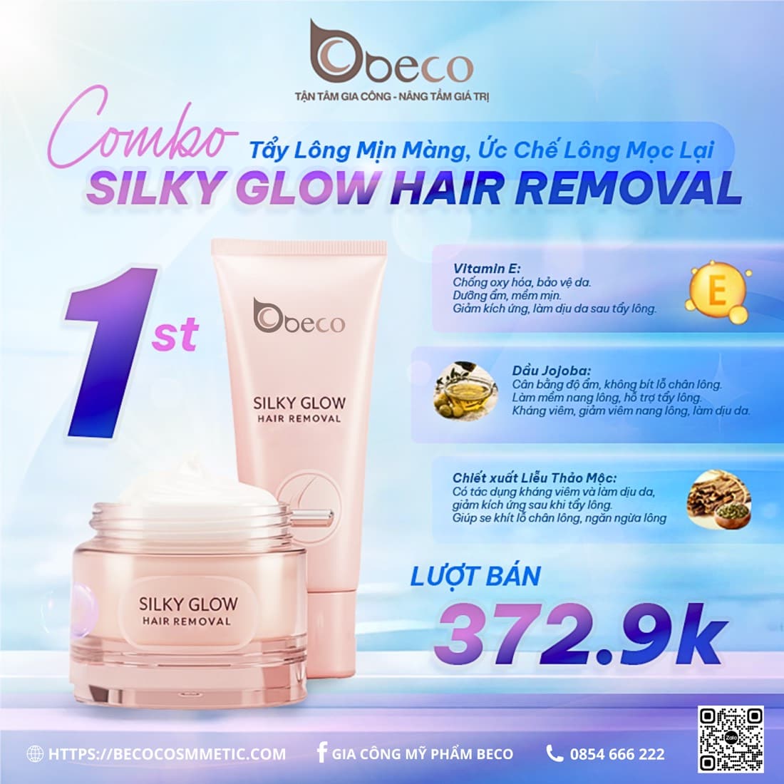 Combo tẩy lông Silky Glow do BECO sản xuất