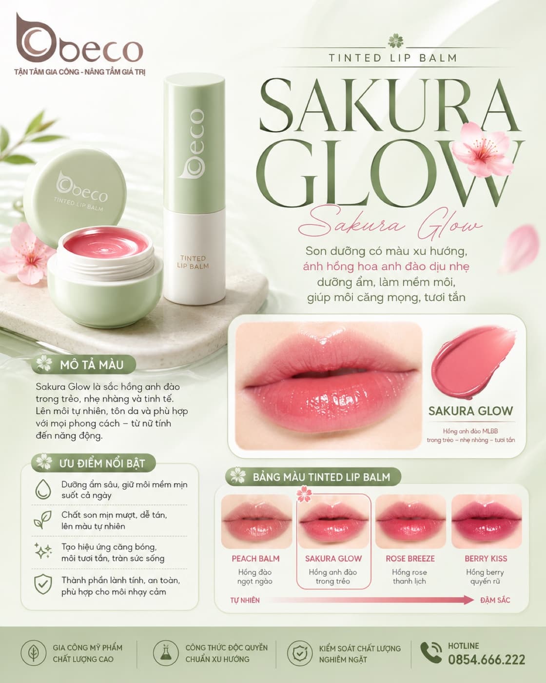 Son dưỡng có màu Sakura Glow của BECO